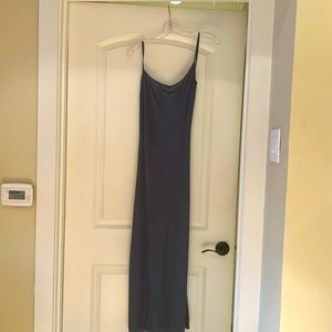 RALPH Ralph Lauren   Steel Blue 100% Rayon excellent condition long dress